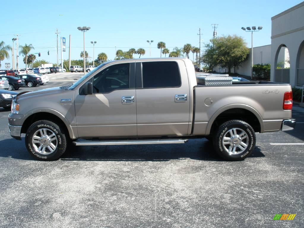 2005 F150 Lariat SuperCrew 4x4 - Arizona Beige Metallic / Tan photo #2