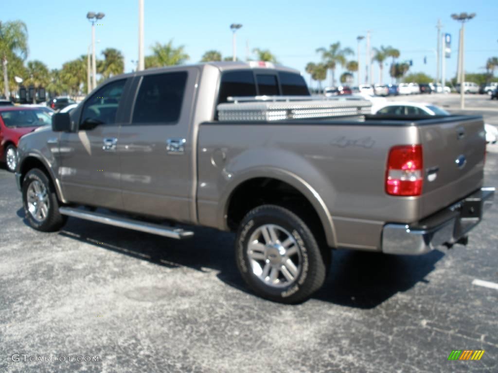 2005 F150 Lariat SuperCrew 4x4 - Arizona Beige Metallic / Tan photo #3