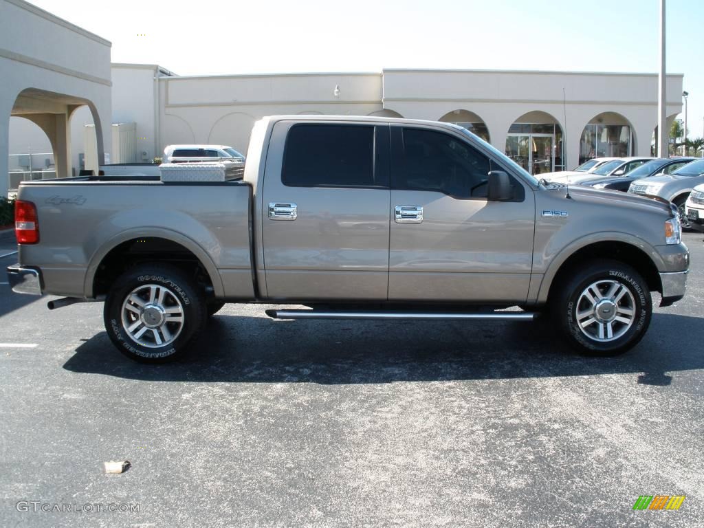 2005 F150 Lariat SuperCrew 4x4 - Arizona Beige Metallic / Tan photo #6