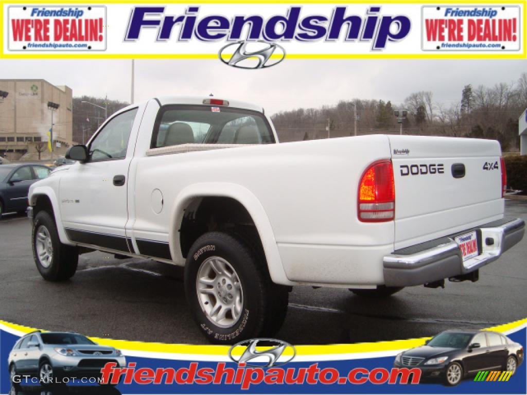 2002 Dakota SLT Regular Cab 4x4 - Bright White / Dark Slate Gray photo #3