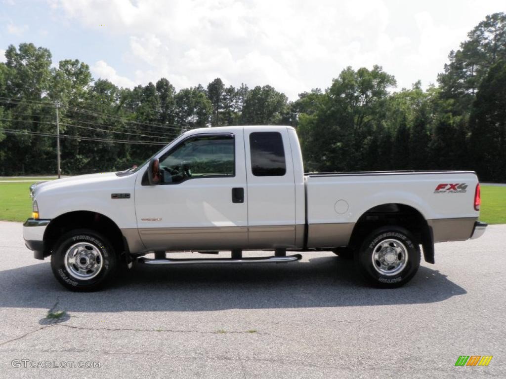 2003 F250 Super Duty Lariat SuperCab 4x4 - Oxford White / Medium Parchment Beige photo #9