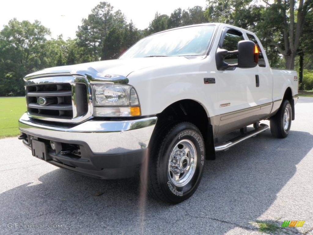 2003 F250 Super Duty Lariat SuperCab 4x4 - Oxford White / Medium Parchment Beige photo #11