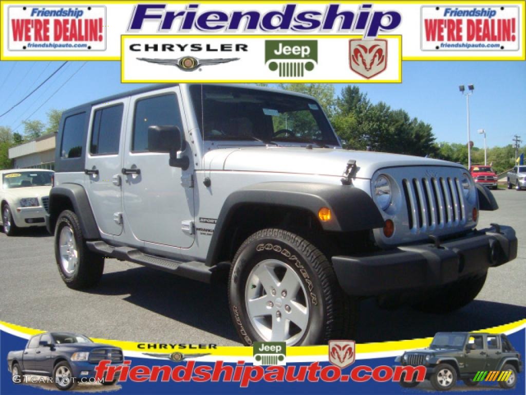 2010 Wrangler Unlimited Sport 4x4 - Bright Silver Metallic / Dark Slate Gray/Medium Slate Gray photo #1