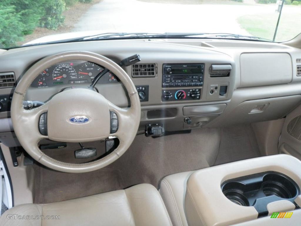 2003 F250 Super Duty Lariat SuperCab 4x4 - Oxford White / Medium Parchment Beige photo #35