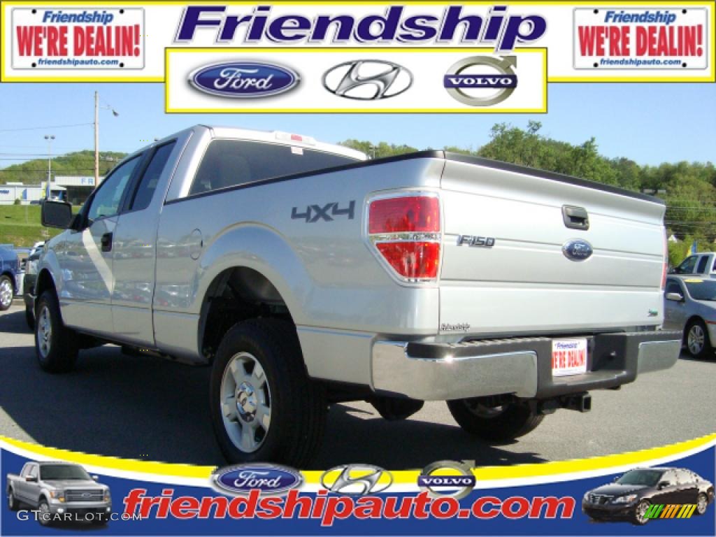 2010 F150 XLT SuperCab 4x4 - Ingot Silver Metallic / Medium Stone photo #2