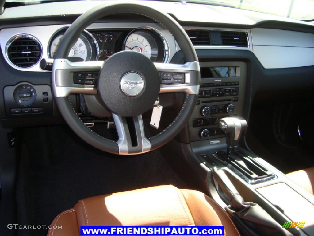 2010 Mustang V6 Premium Coupe - Black / Saddle photo #4