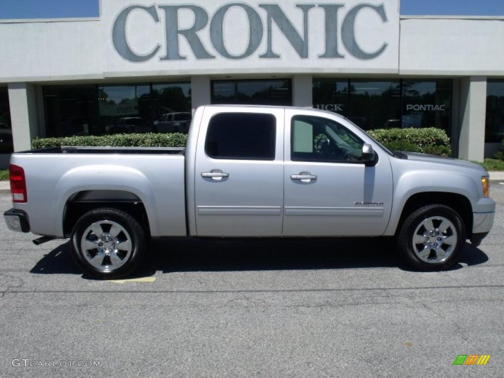 2010 Sierra 1500 SLT Crew Cab - Pure Silver Metallic / Dark Titanium/Light Titanium photo #1