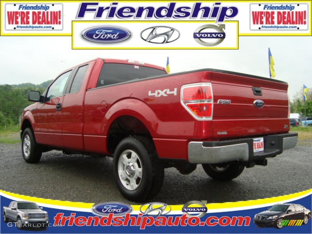 2010 F150 XLT SuperCab 4x4 - Red Candy Metallic / Medium Stone photo #2