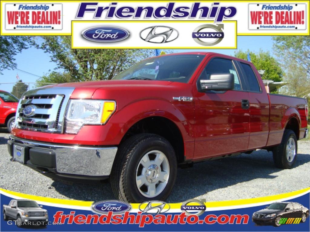 2010 F150 XLT SuperCab 4x4 - Red Candy Metallic / Medium Stone photo #1