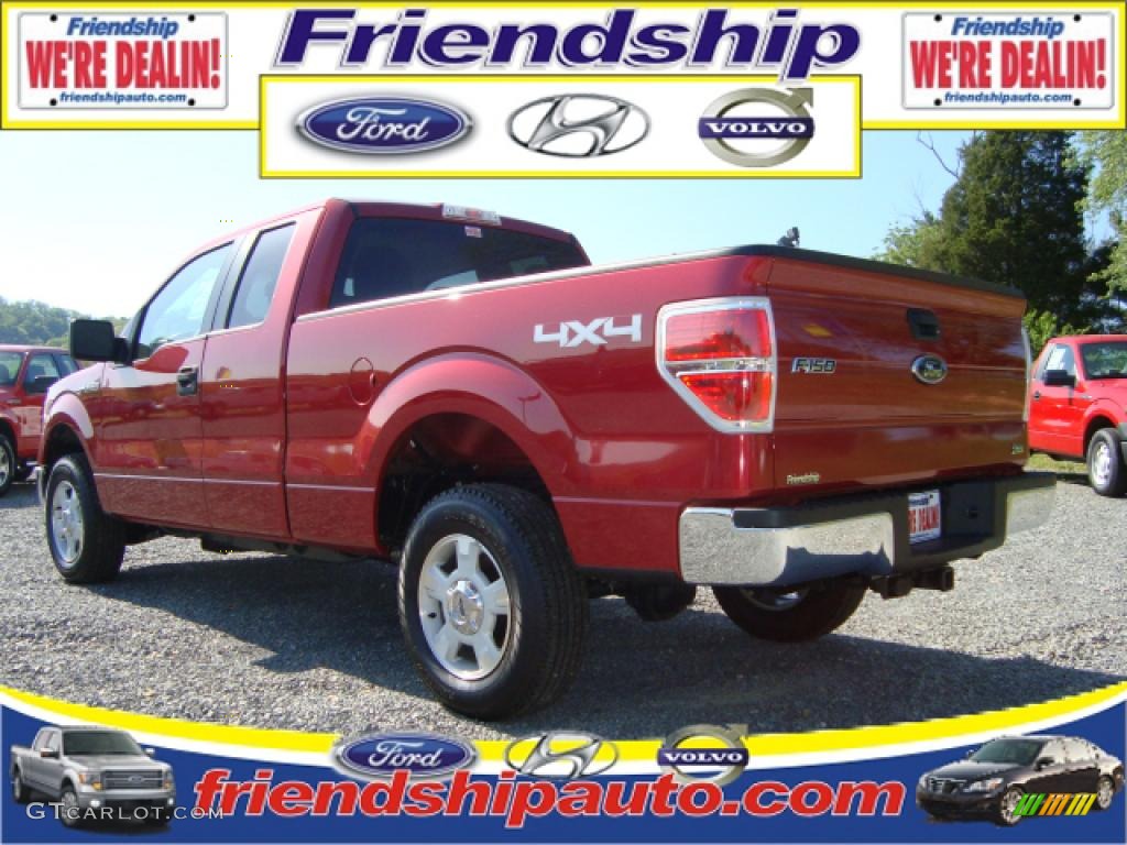 2010 F150 XLT SuperCab 4x4 - Red Candy Metallic / Medium Stone photo #2