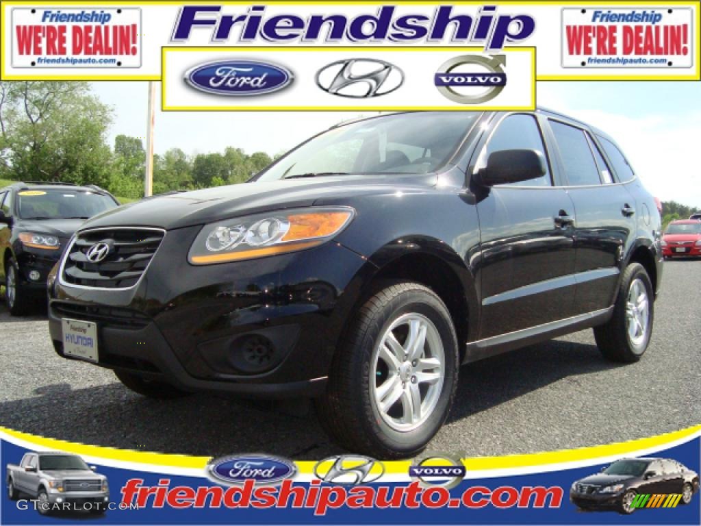 2010 Santa Fe GLS - Phantom Black Metallic / Gray photo #1