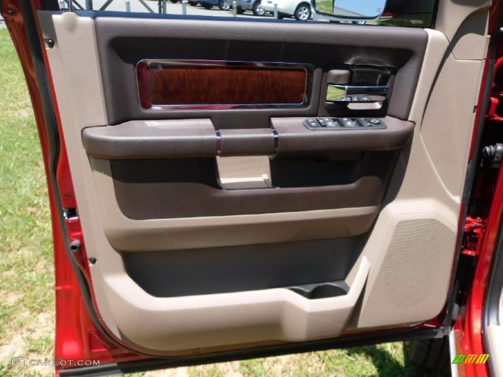 2010 Ram 3500 Laramie Crew Cab 4x4 Dually - Inferno Red Crystal Pearl / Light Pebble Beige/Bark Brown photo #10