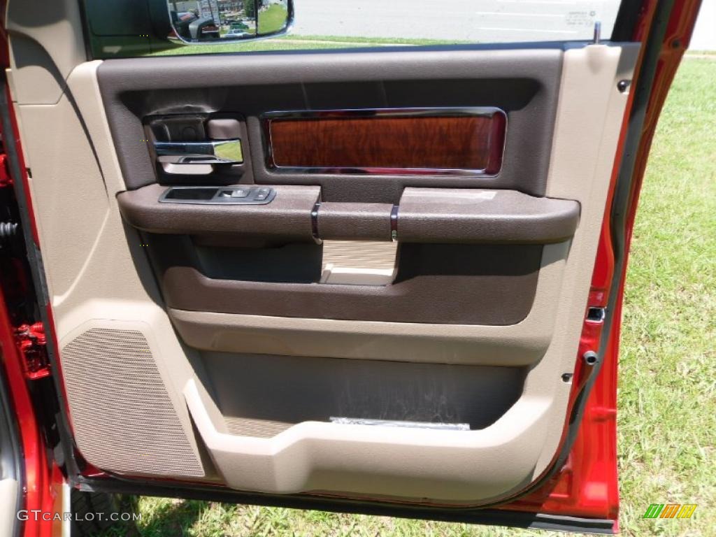 2010 Ram 3500 Laramie Crew Cab 4x4 Dually - Inferno Red Crystal Pearl / Light Pebble Beige/Bark Brown photo #21