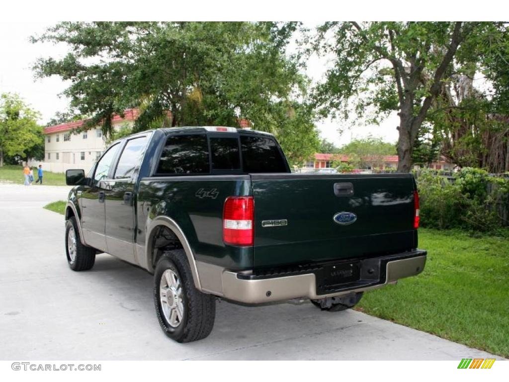 2005 F150 Lariat SuperCrew 4x4 - Aspen Green Metallic / Tan photo #6