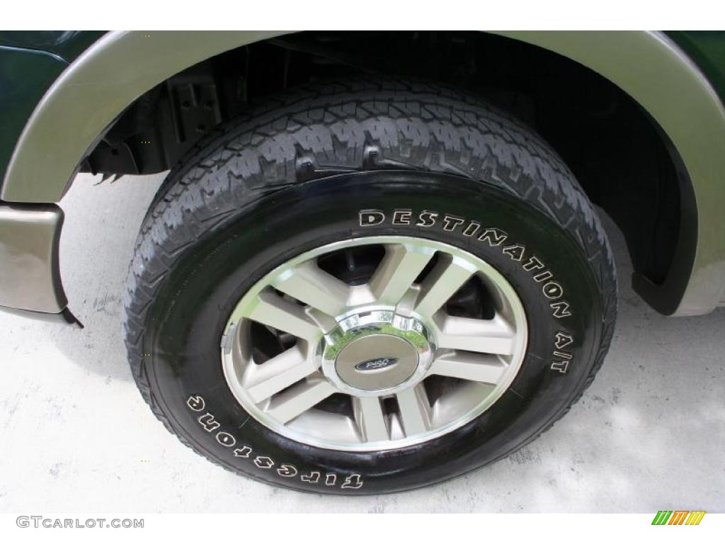 2005 F150 Lariat SuperCrew 4x4 - Aspen Green Metallic / Tan photo #25