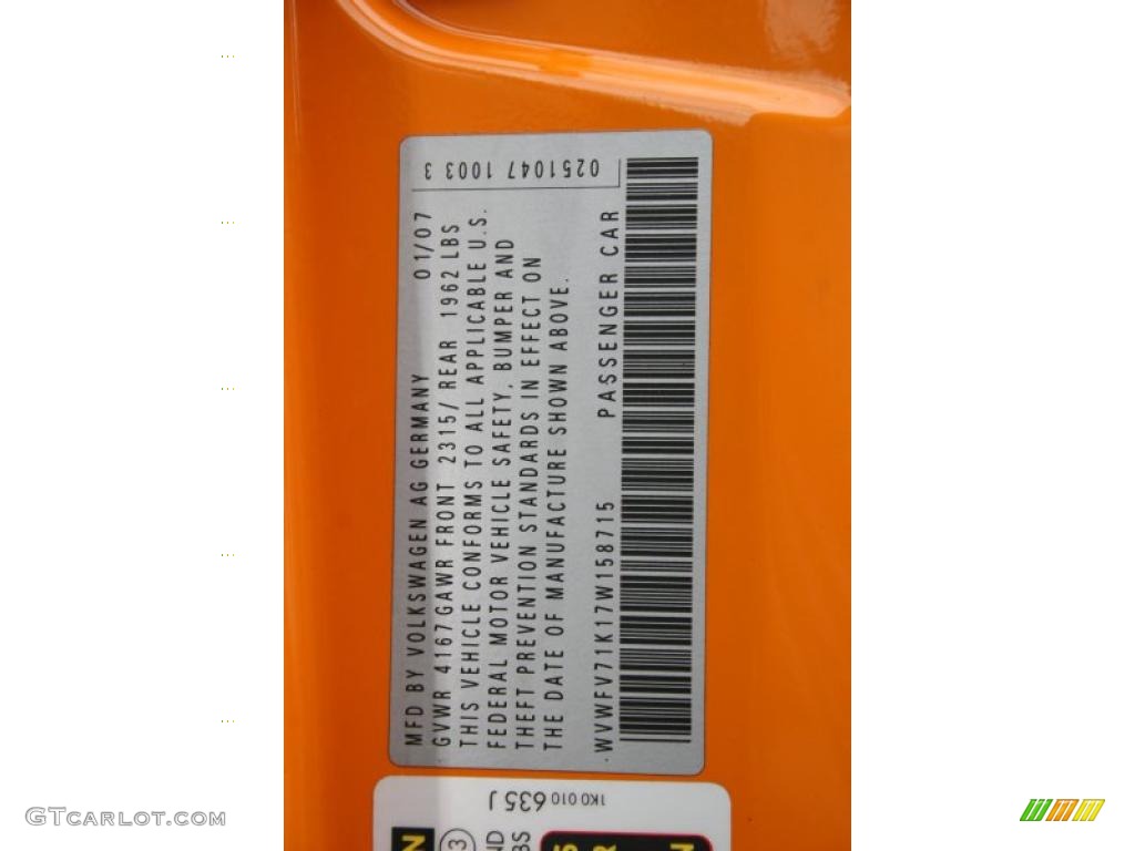 2007 GTI 2 Door Fahrenheit Edition - Fahrenheit Orange / Anthracite photo #46