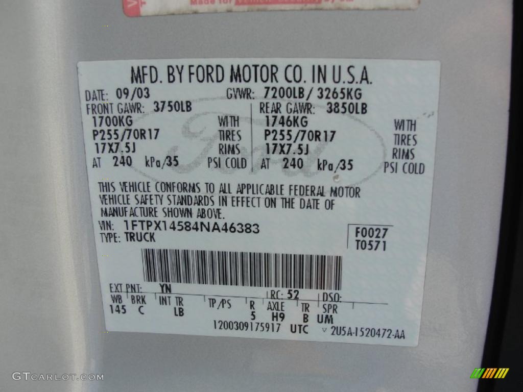 2004 F150 FX4 SuperCab 4x4 - Silver Metallic / Black/Medium Flint photo #53