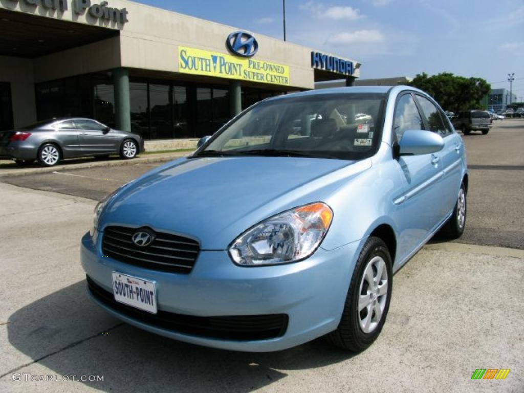 2009 Ice Blue Hyundai Accent GLS 4 Door 31080435 Car