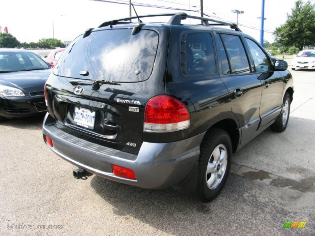 2005 Santa Fe LX 3.5 4WD - Black Obsidian / Gray photo #3