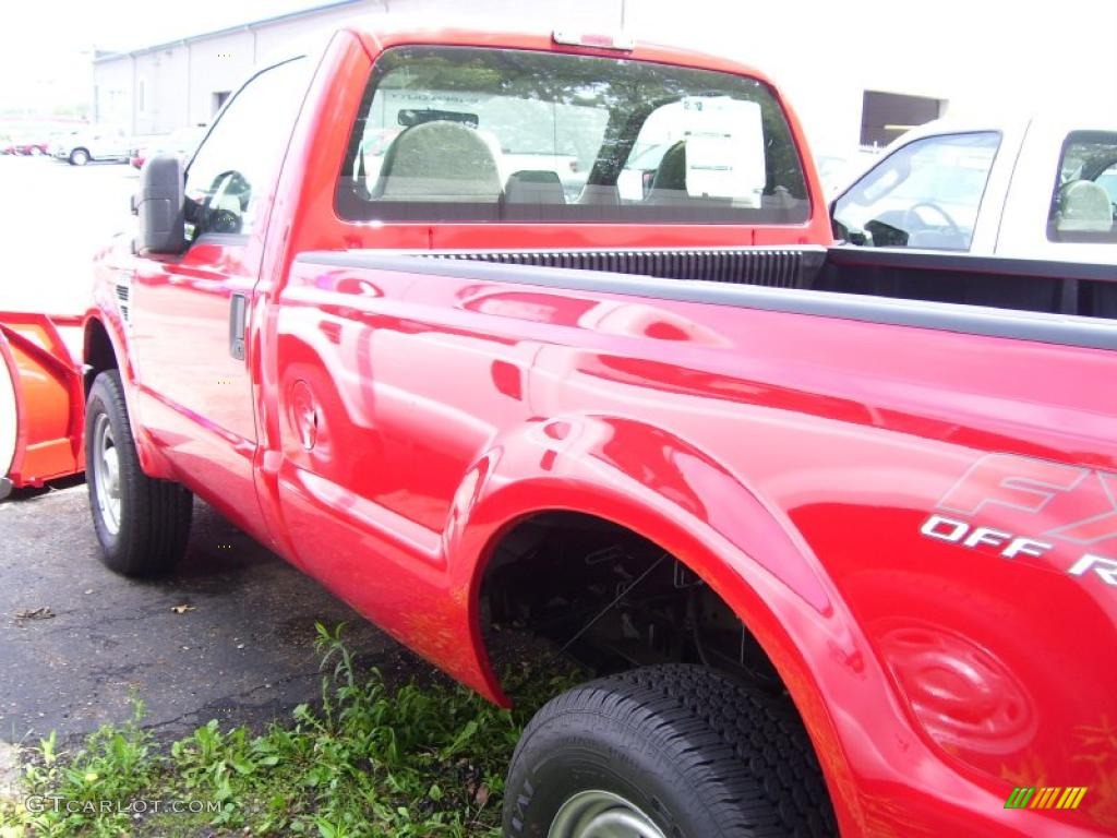 2010 F350 Super Duty XL Regular Cab 4x4 - Vermillion Red / Medium Stone photo #8