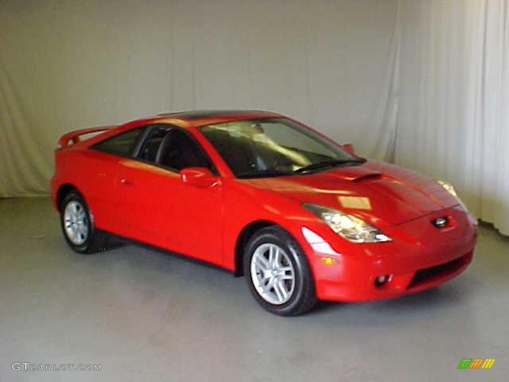 2002 Celica GT - Absolutely Red / Black/Red photo #1