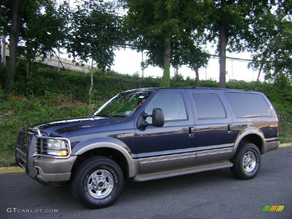 True Blue Metallic Ford Excursion