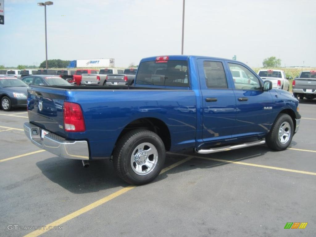2010 Ram 1500 ST Quad Cab - Deep Water Blue Pearl / Dark Slate/Medium Graystone photo #4