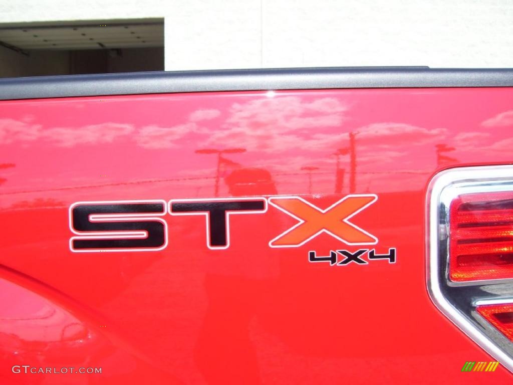 2010 F150 STX SuperCab 4x4 - Vermillion Red / Medium Stone photo #8