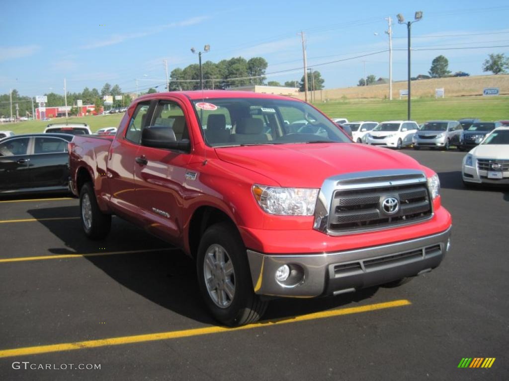 2010 Tundra Double Cab - Radiant Red / Sand Beige photo #2