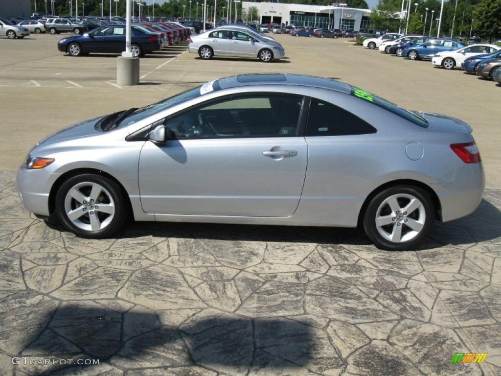 2007 Civic EX Coupe - Alabaster Silver Metallic / Gray photo #4