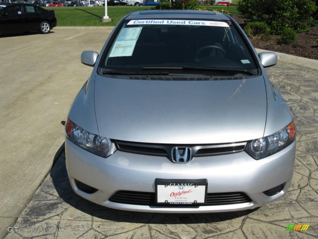 2007 Civic EX Coupe - Alabaster Silver Metallic / Gray photo #5