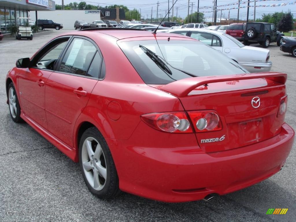 2004 MAZDA6 s Hatchback - Volcanic Red / Black photo #5