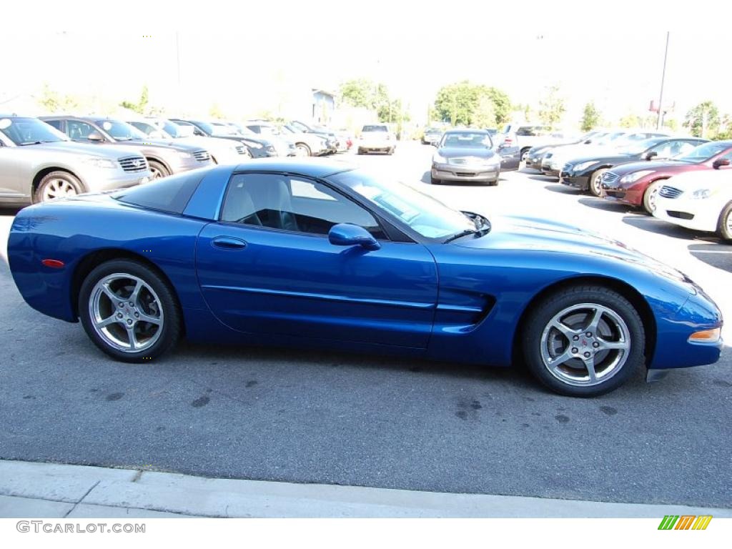 2002 Corvette Coupe - Electron Blue Metallic / Light Gray photo #13