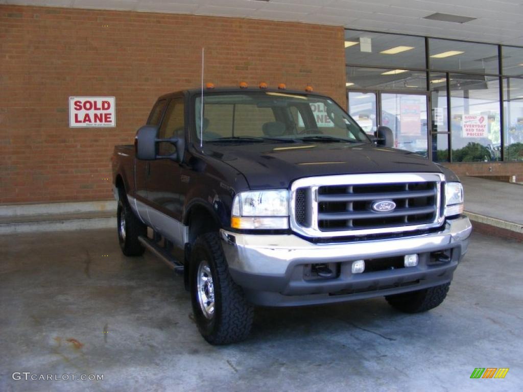 2004 F250 Super Duty XLT SuperCab 4x4 - True Blue Metallic / Medium Flint photo #2