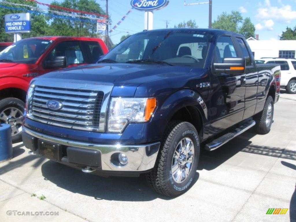 2010 F150 XLT SuperCab 4x4 - Dark Blue Pearl Metallic / Medium Stone photo #1