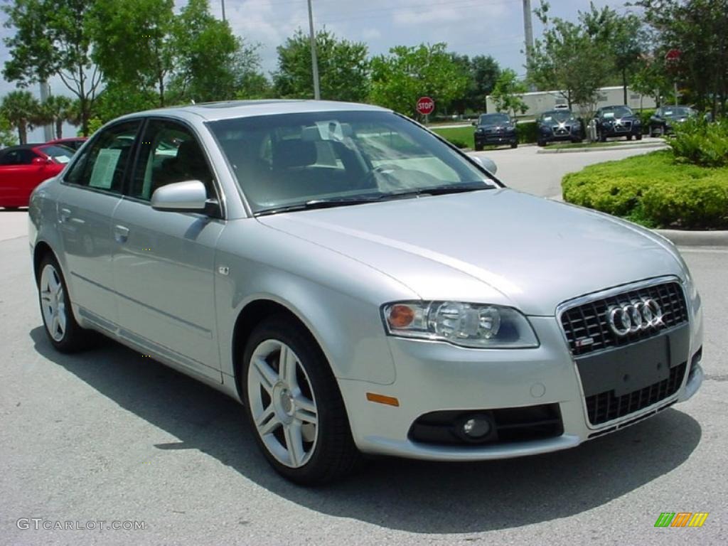 2008 A4 2.0T Sedan - Light Silver Metallic / Black photo #7