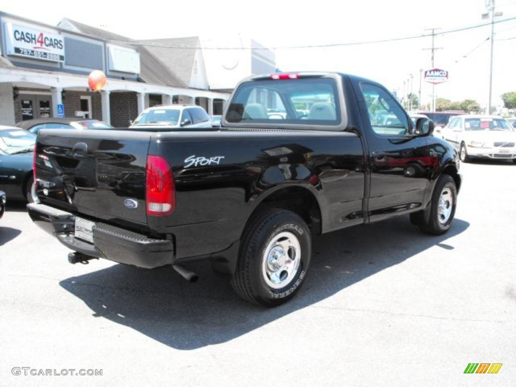 2002 F150 Sport Regular Cab - Black / Medium Graphite photo #4