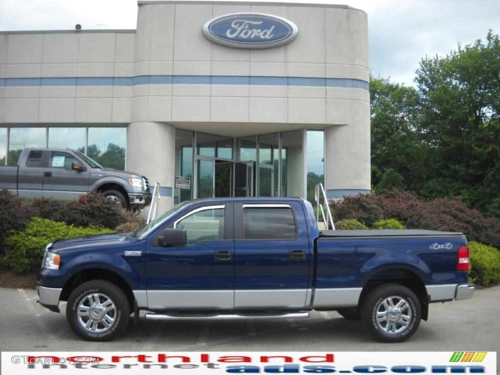 2008 F150 XLT SuperCab 4x4 - Dark Blue Pearl Metallic / Medium/Dark Flint photo #1