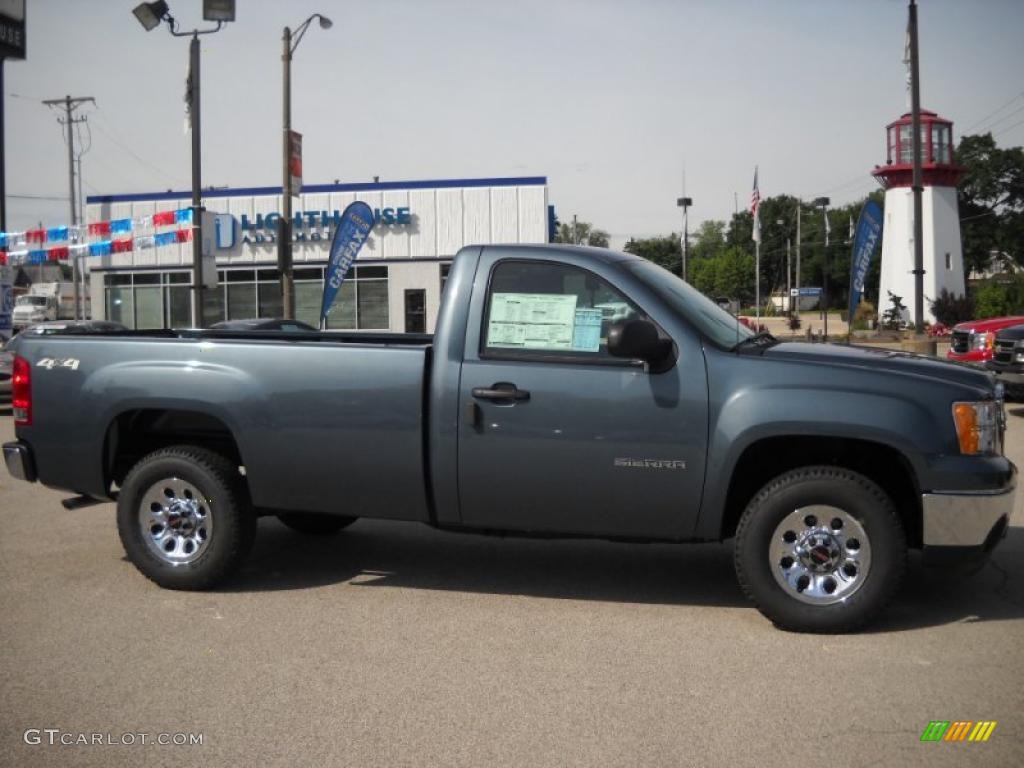 2010 Sierra 1500 Regular Cab 4x4 - Stealth Gray Metallic / Dark Titanium photo #1