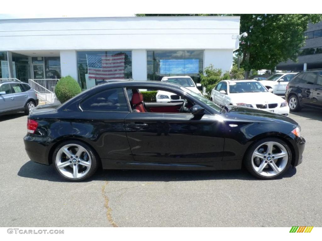 2008 1 Series 135i Coupe - Jet Black / Coral Red photo #2