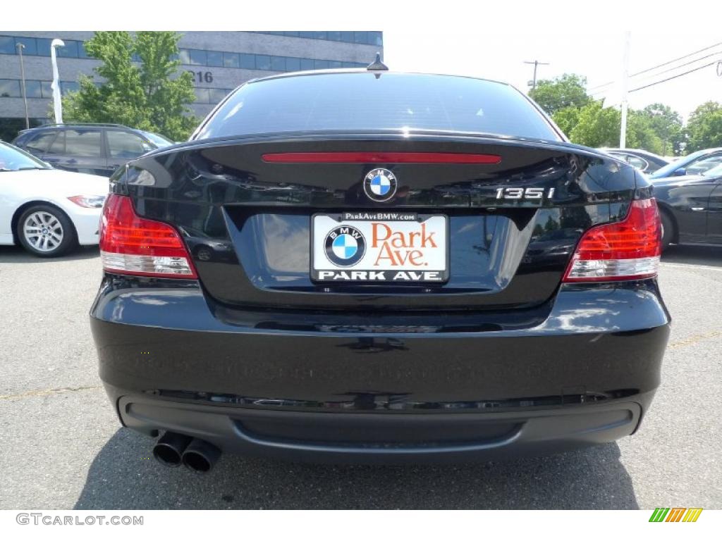 2008 1 Series 135i Coupe - Jet Black / Coral Red photo #9