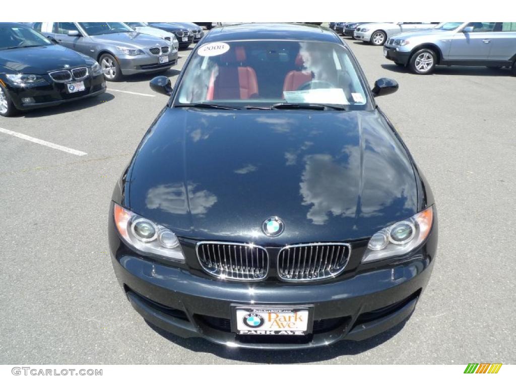 2008 1 Series 135i Coupe - Jet Black / Coral Red photo #13