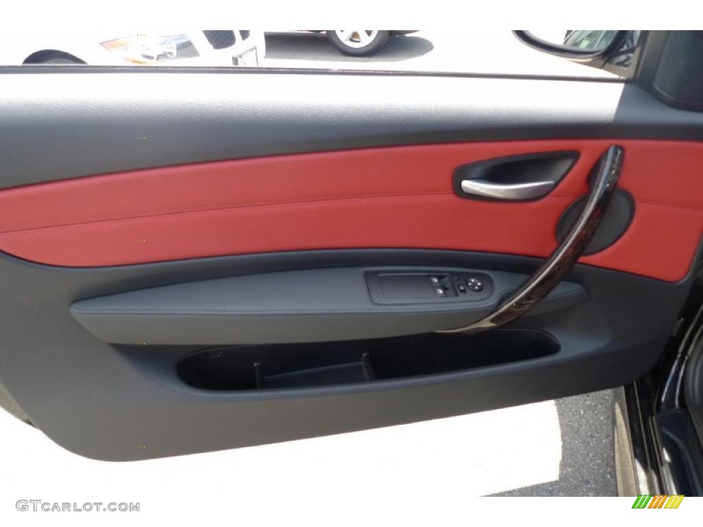 2008 1 Series 135i Coupe - Jet Black / Coral Red photo #22