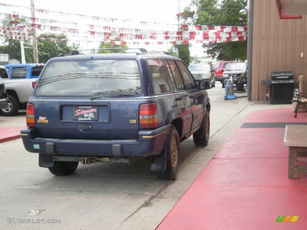 1993 Grand Cherokee Limited 4x4 - Jewel Blue Pearl Metallic / Beige photo #6