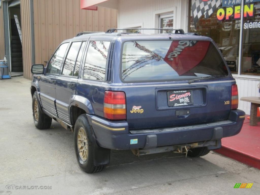 1993 Grand Cherokee Limited 4x4 - Jewel Blue Pearl Metallic / Beige photo #7