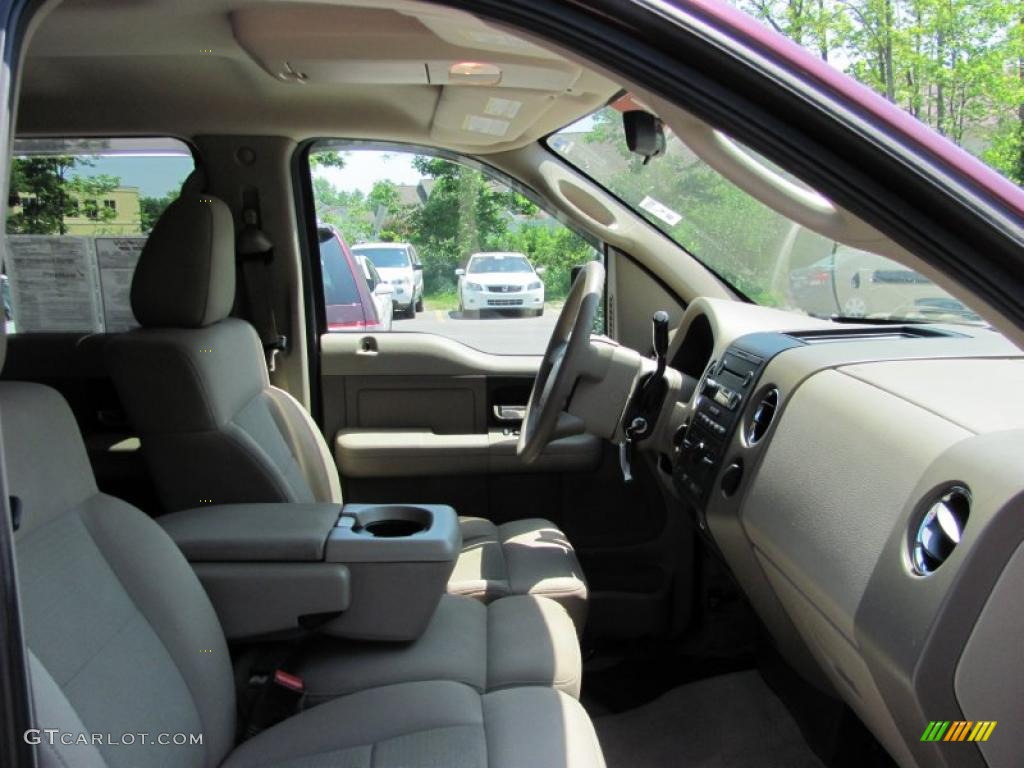 2005 F150 XLT SuperCrew 4x4 - Dark Toreador Red Metallic / Tan photo #7