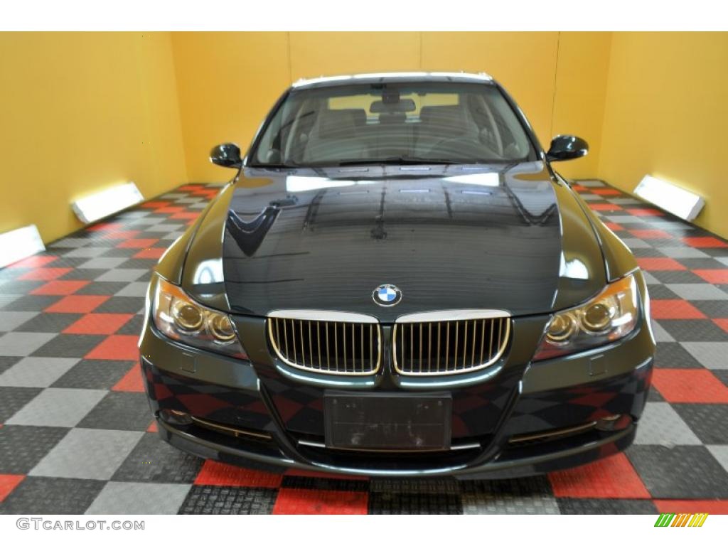 2006 3 Series 330xi Sedan - Deep Green Metallic / Grey photo #2