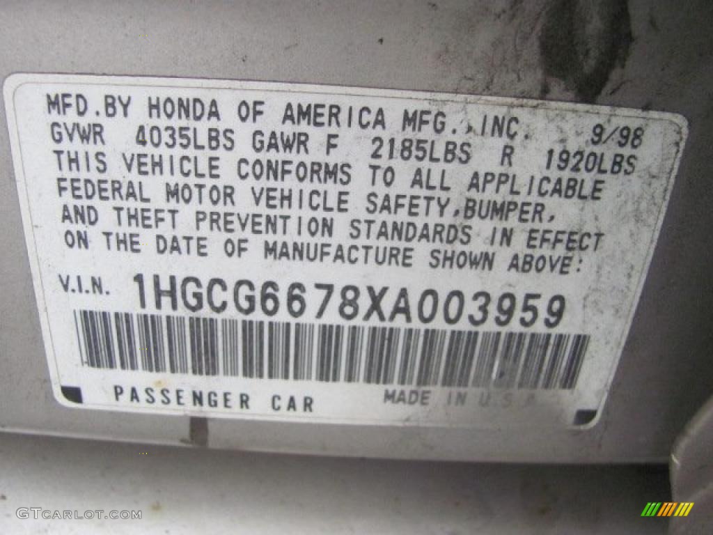 1999 Accord EX Sedan - Heather Mist Metallic / Ivory photo #14