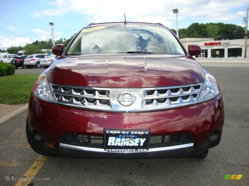 2007 Murano S AWD - Merlot Pearl / Cafe Latte photo #2