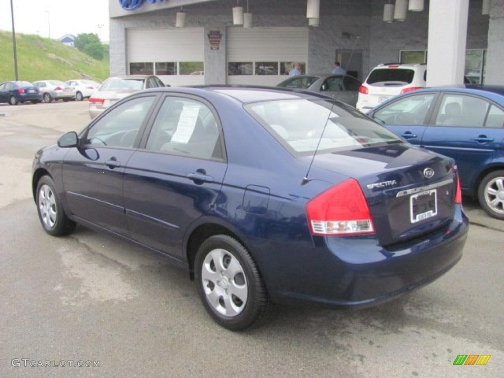 2008 Spectra EX Sedan - Deep Ocean Blue / Gray photo #4